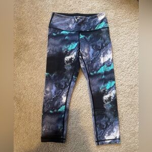 Lululemon Denim Luon Milky Way Galaxy Wunder Under Crop Leggings Size 2